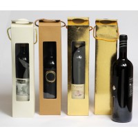 Paper ALPHA bags for wine bottles - with string handles 