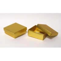  Foldable two pieces matt gold boxes 9X9X4 cm - Discounted !!!