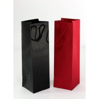 Luxury cardboard bags for wine bottles- Black / Red 