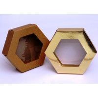 Hexagonal cardboard box + window - 2 pieces