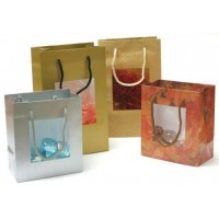 Luxury Paper bags with PVC window - ropes handles