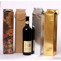 Alpha Paper bags for wine bottles - with string handles 